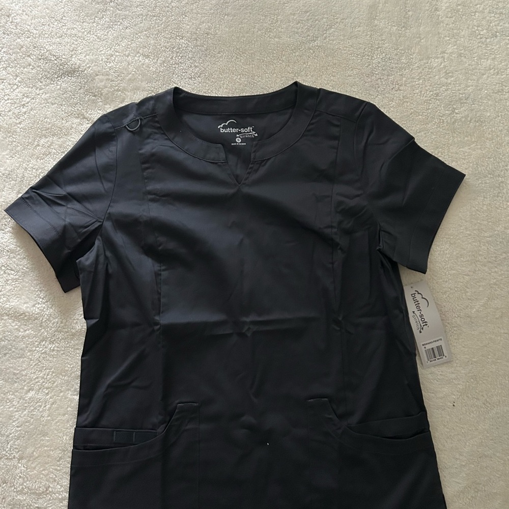Butter-Soft Pewter Grey Scrub Top